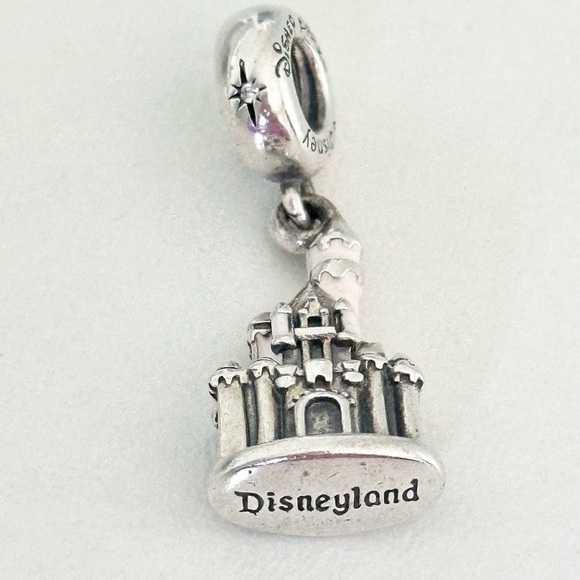 Pandora Disney Parks Pink Enamel CZ Sleeping Beauty Castle Dangle Bead Charm - Picture 1 of 7